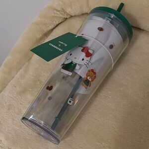 Starbucks Hello Kitty Clear Tumbler with Green Lid